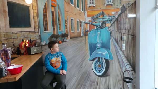 Sample work: Μural alley in Italy theme in a professional space - Image 2