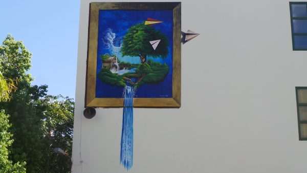 Sample work :A mural with the theme of a paper airplane dreams in a school setting - Image 2