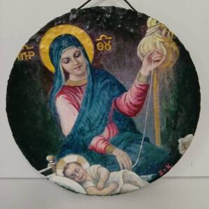 The Virgin Mary Weaving