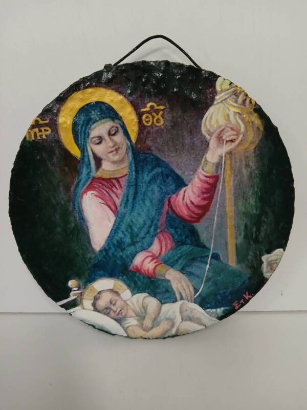 The Virgin Mary Weaving